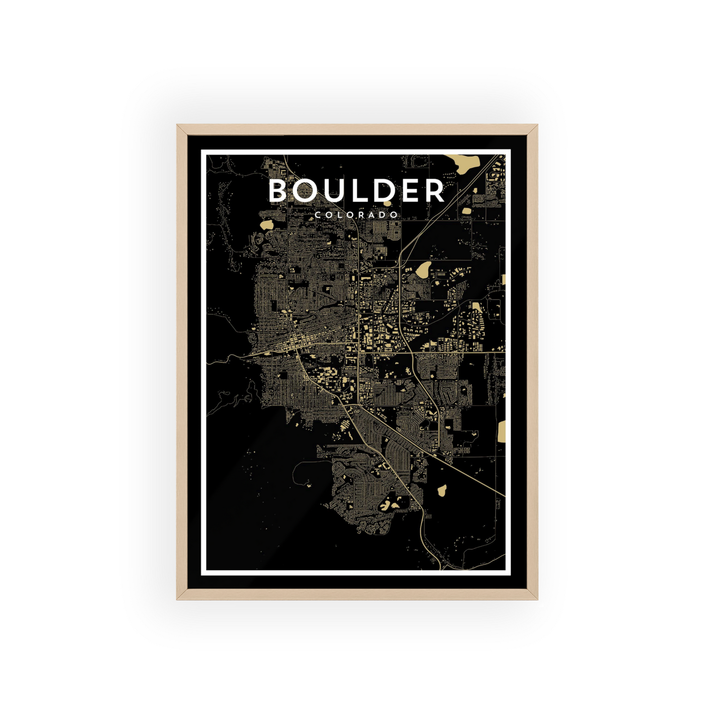 Boulder CO - College Town Map Print