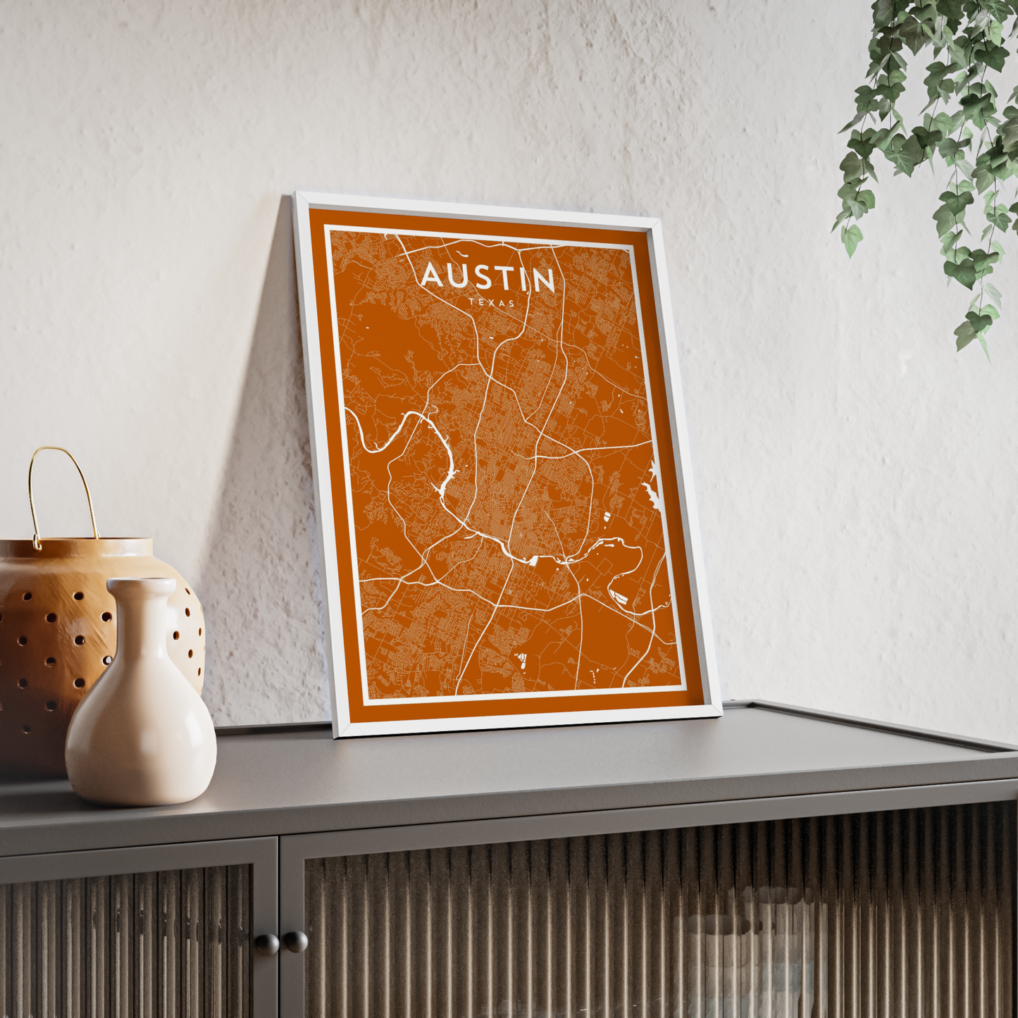 Austin TX - College Town Map Print