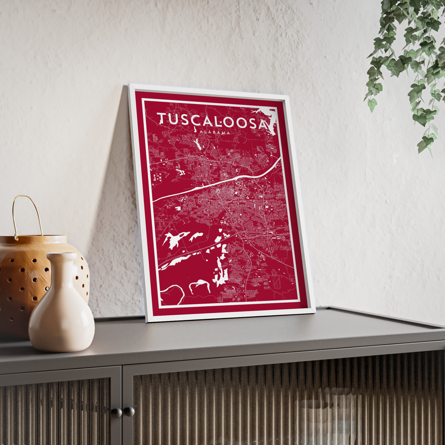 Tuscaloosa AL - College Town Map Print