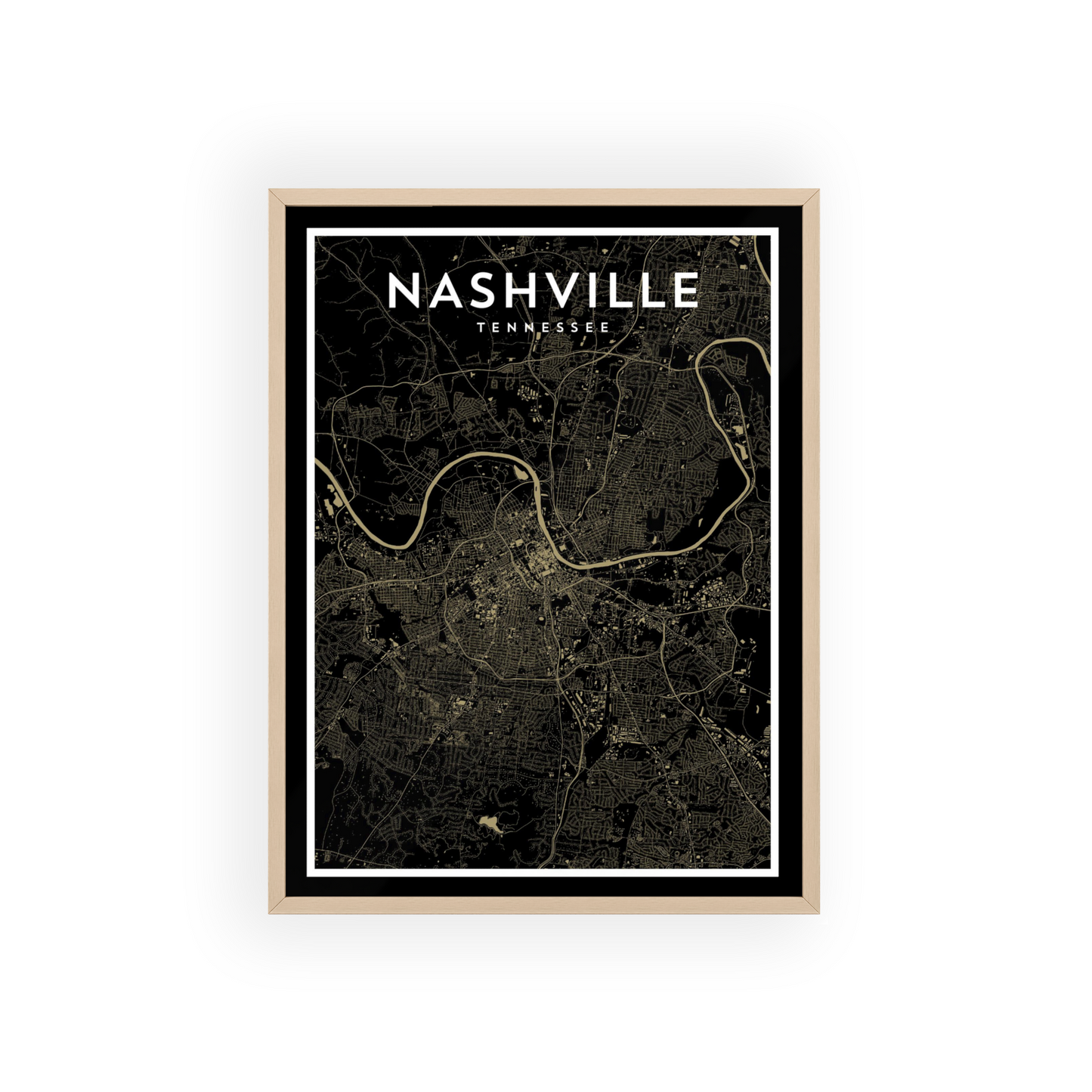 Nashville TN - College Town Map Print