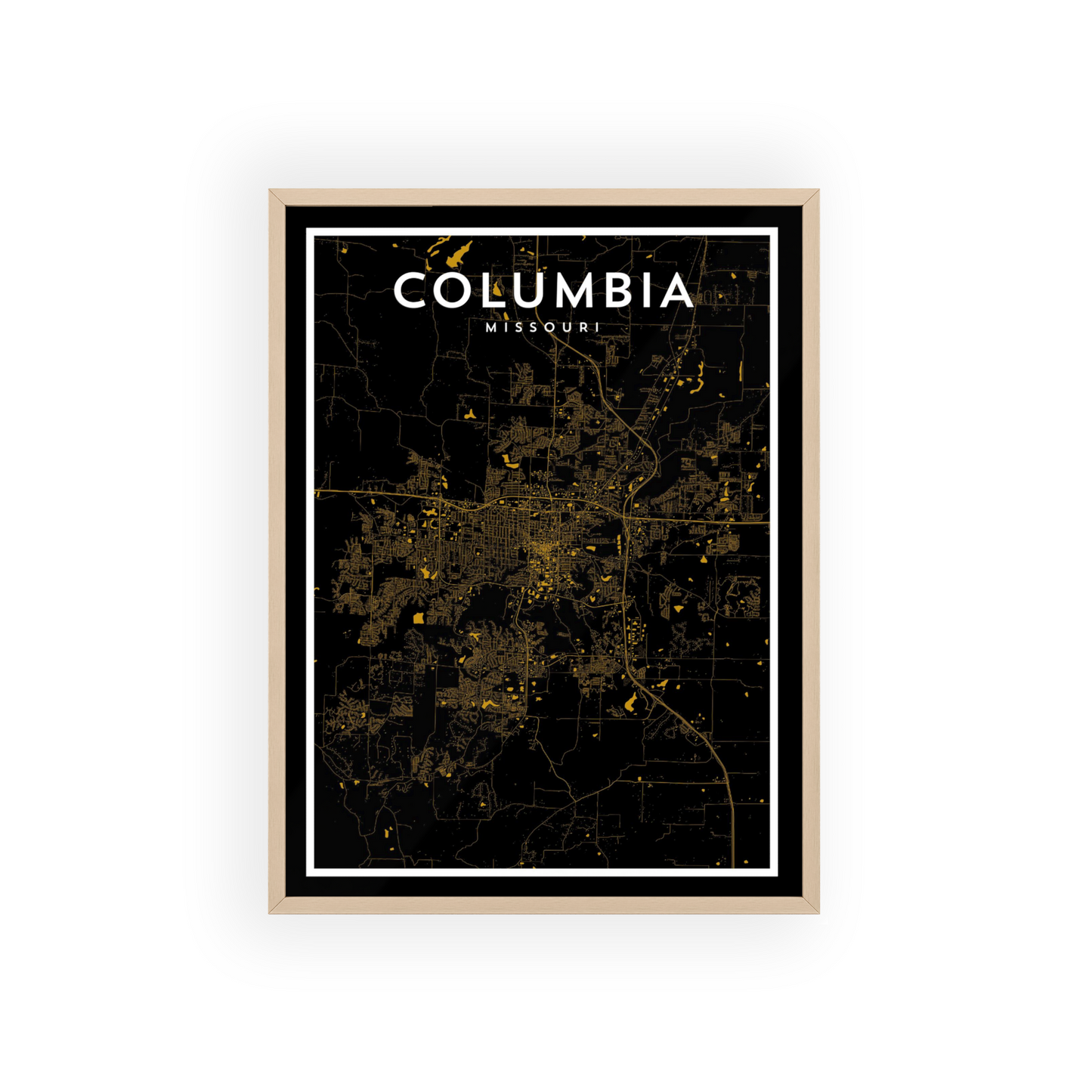 Columbia MO - College Town Map Print