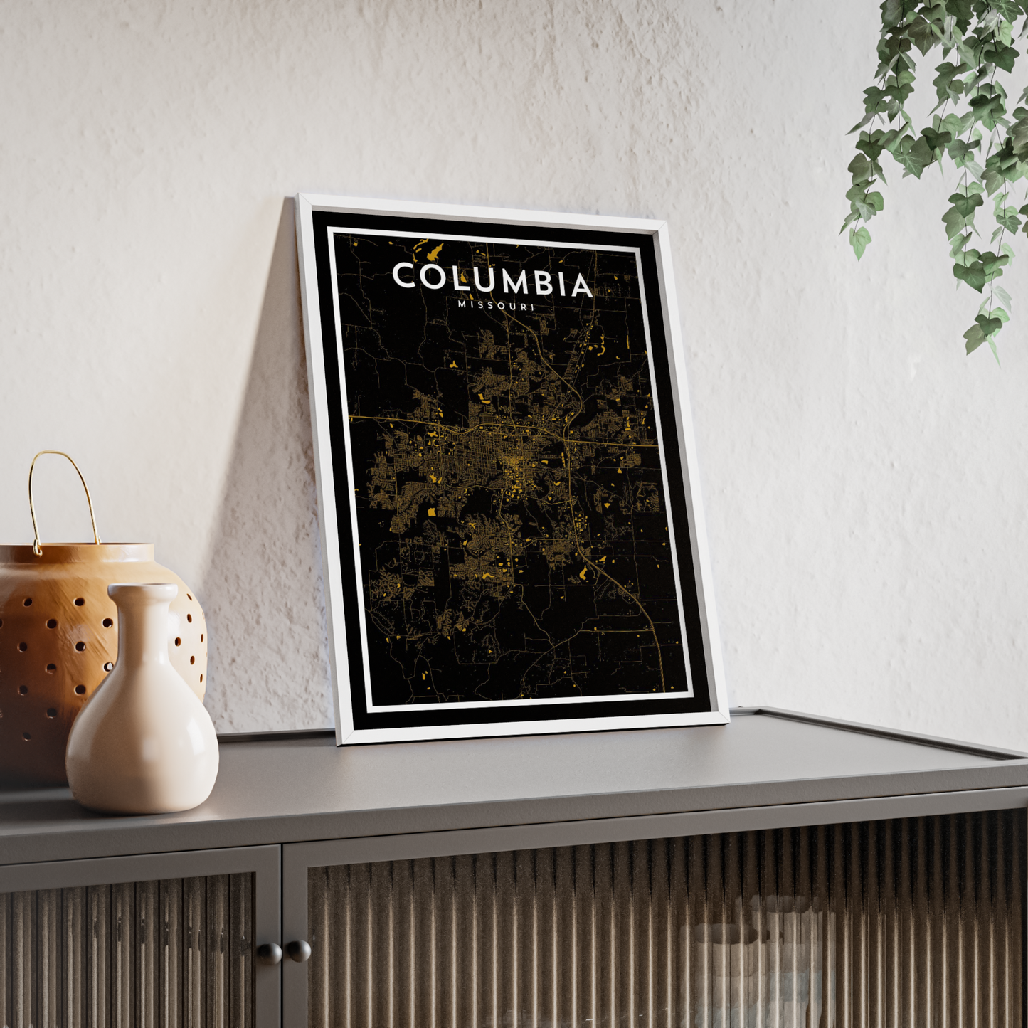 Columbia MO - College Town Map Print