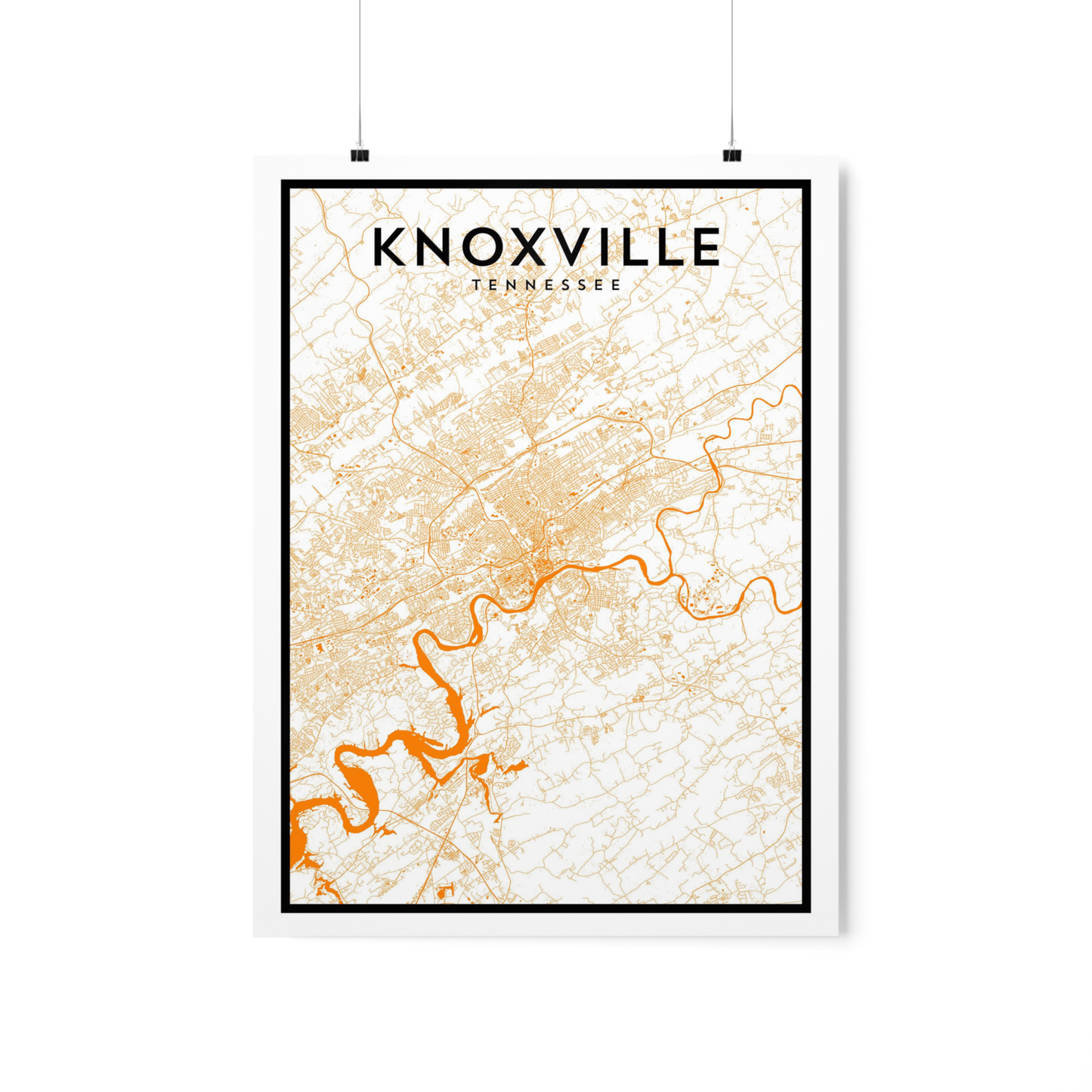 Knoxville TN - College Town Map Print