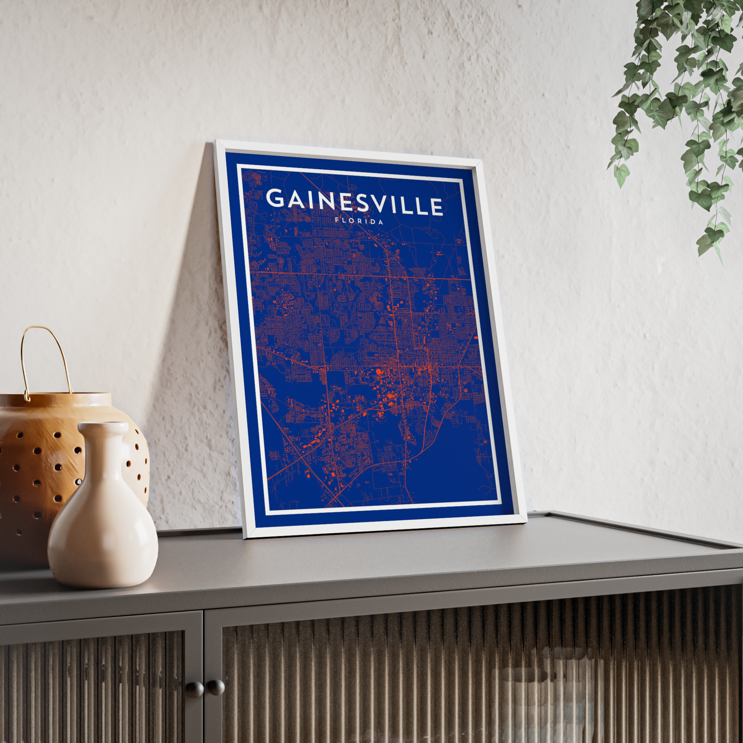 Gainesville FL - College Town Map Print