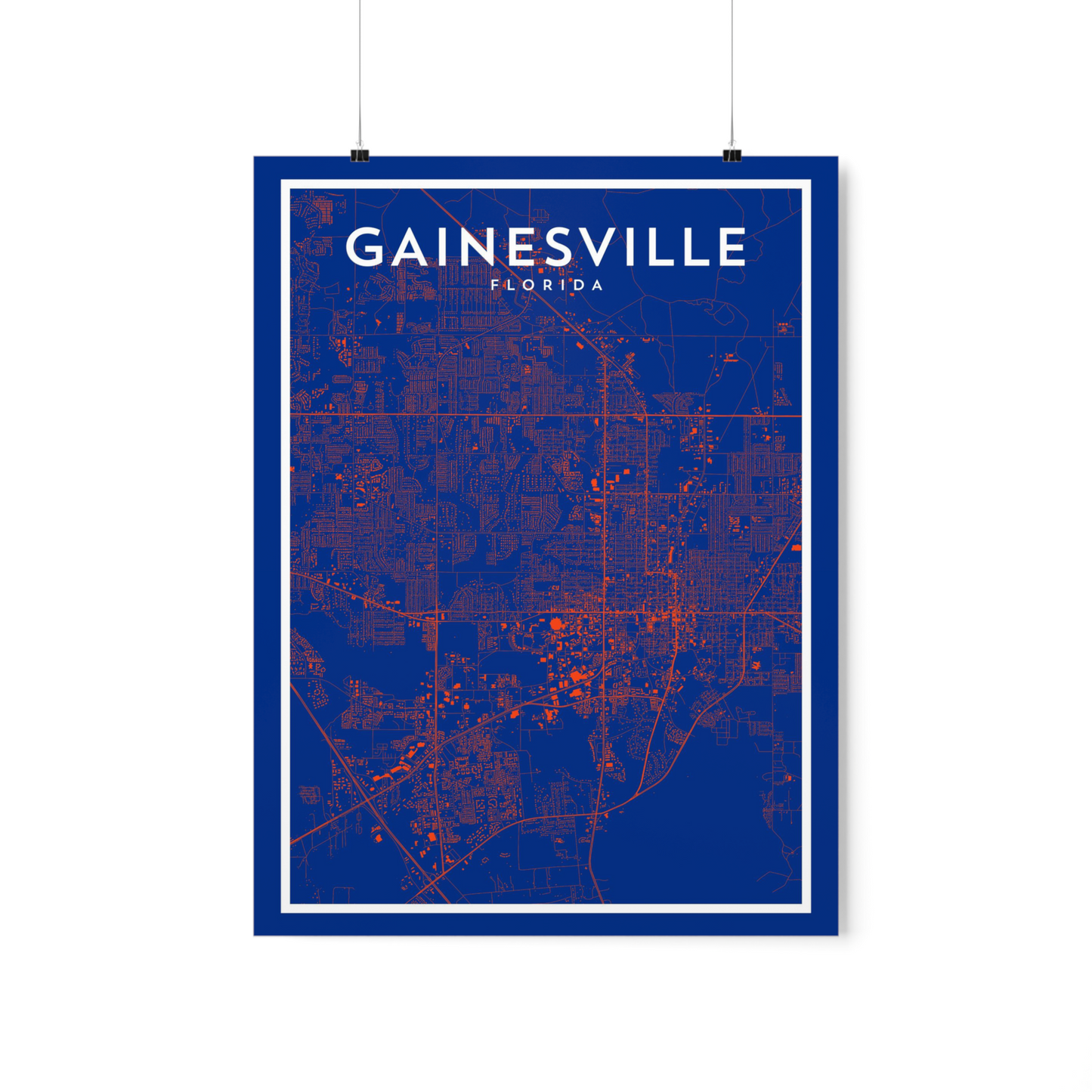 Gainesville FL - College Town Map Print