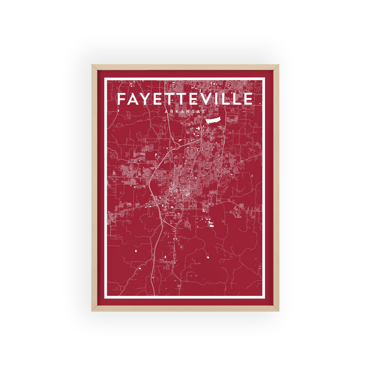 Fayetteville AR - College Town Map Print