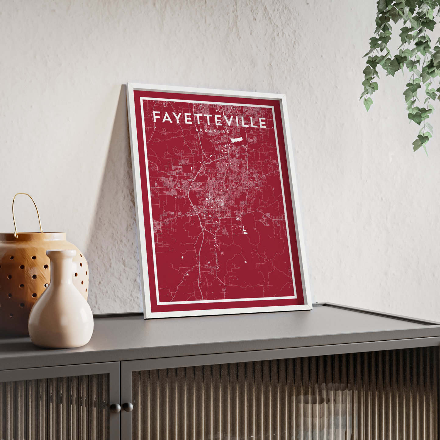 Fayetteville AR - College Town Map Print