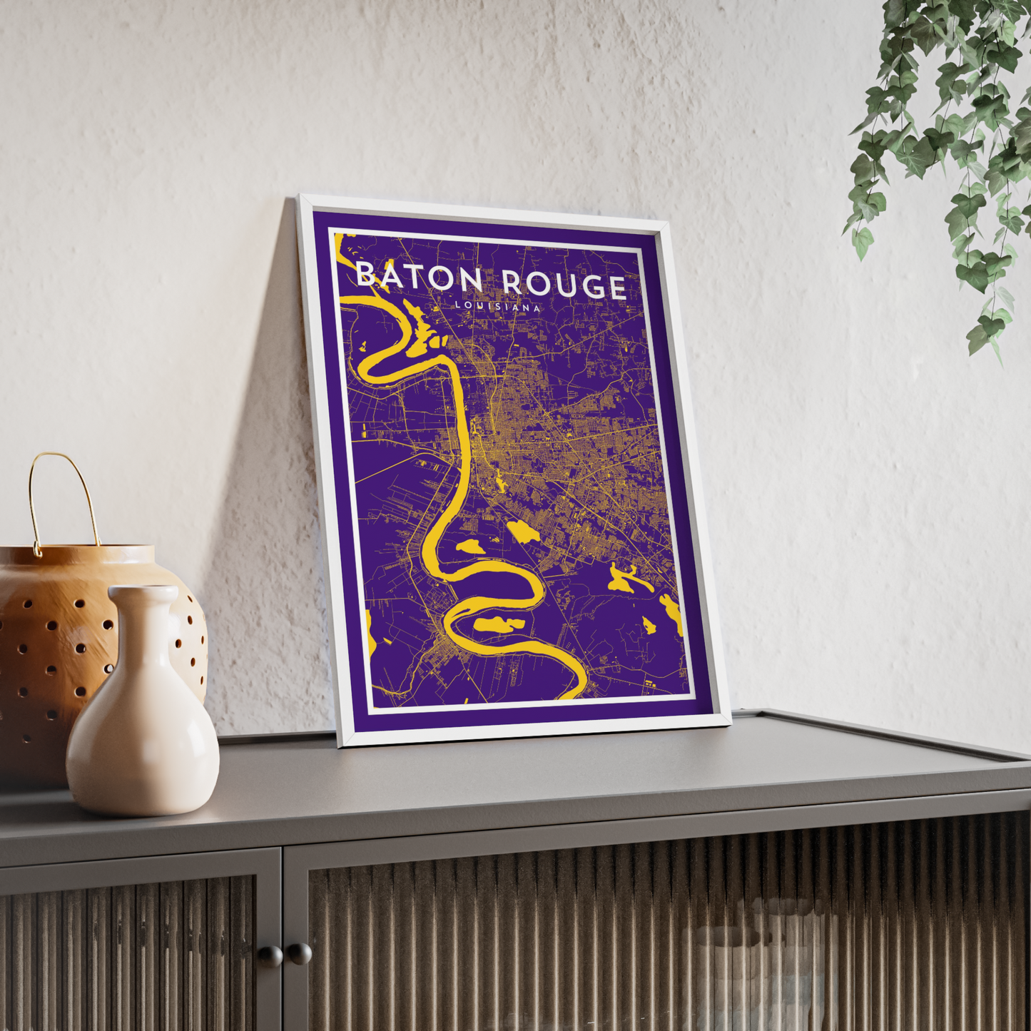 Baton Rouge LA - College Town Map Print