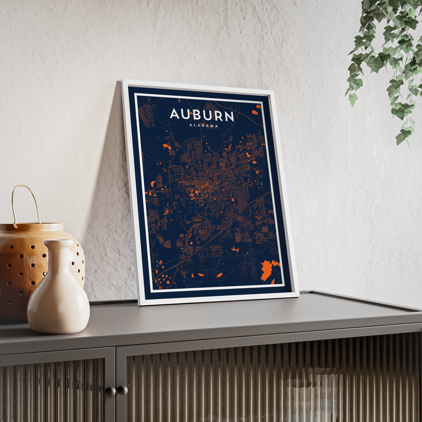 Auburn AL - College Town Map Print