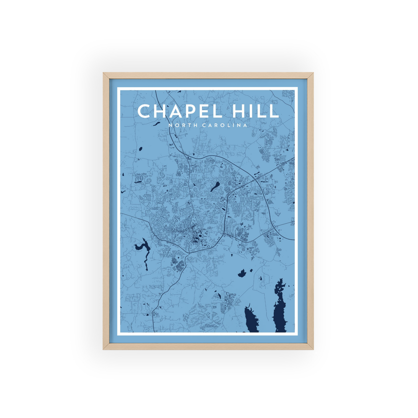 Chapel Hill NC - College Town Map Print