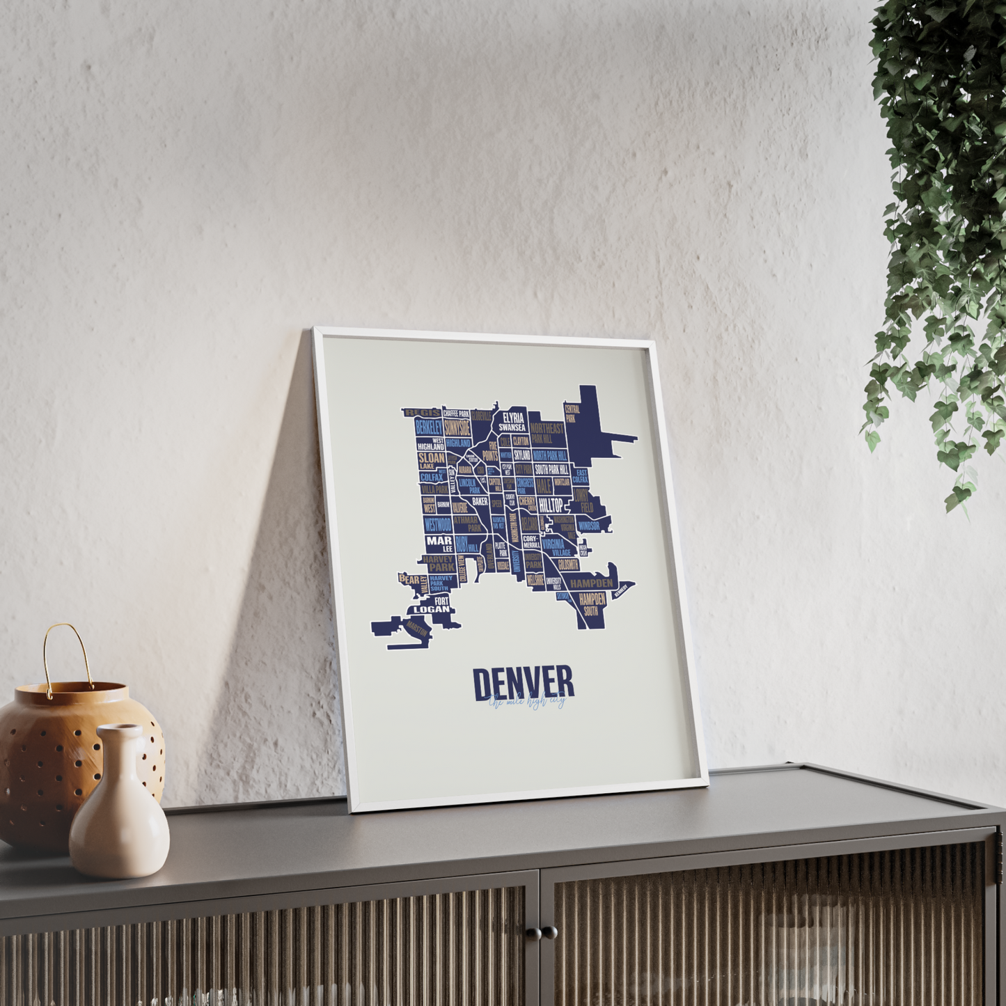 Denver, CO Neighborhoods Map Print