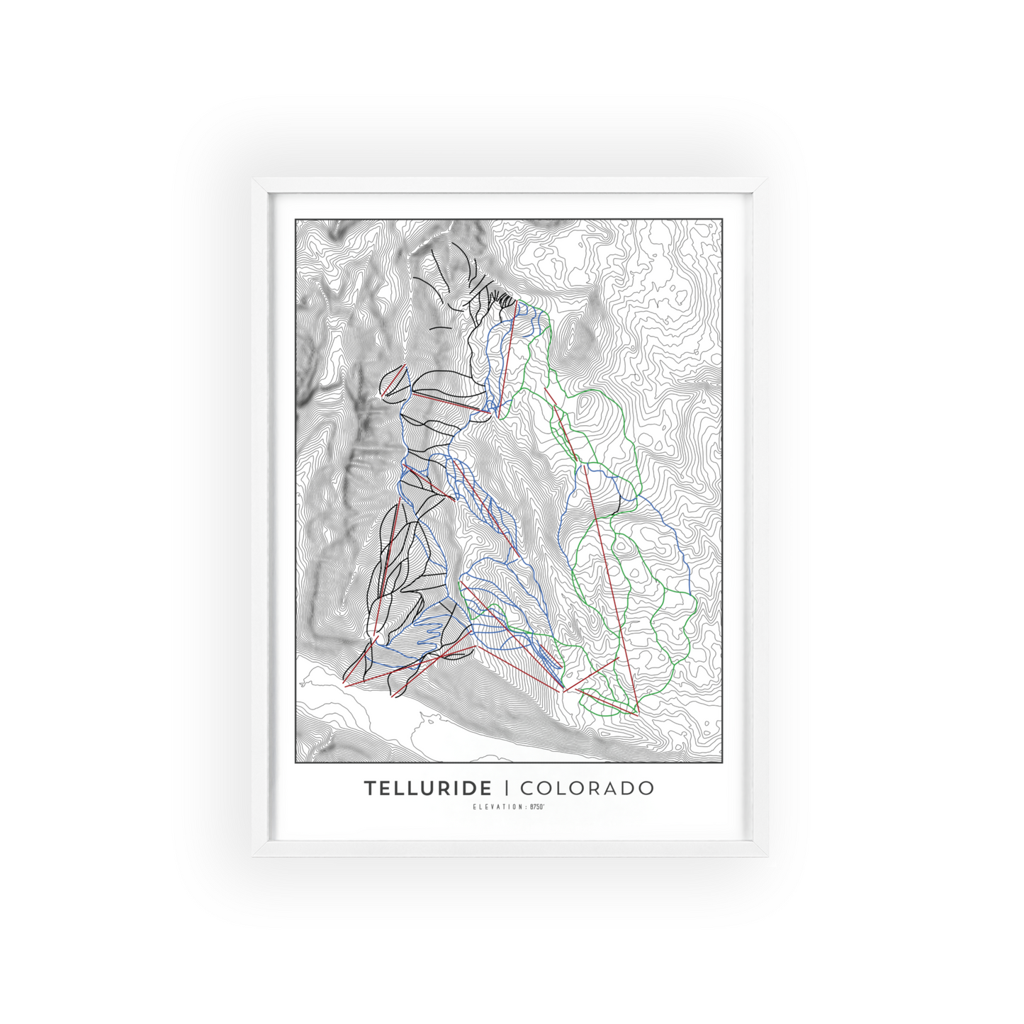 Telluride Colorado Ski Map Print