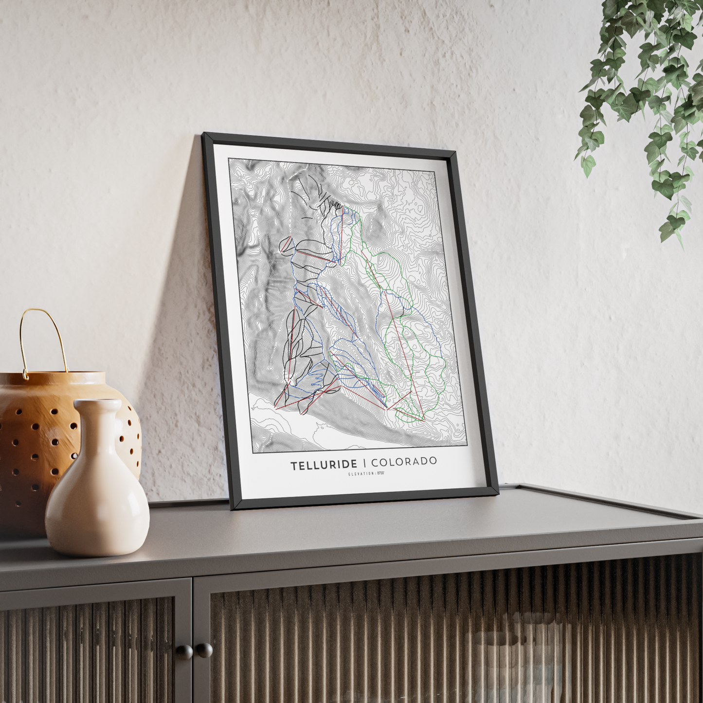 Telluride Colorado Ski Map Print