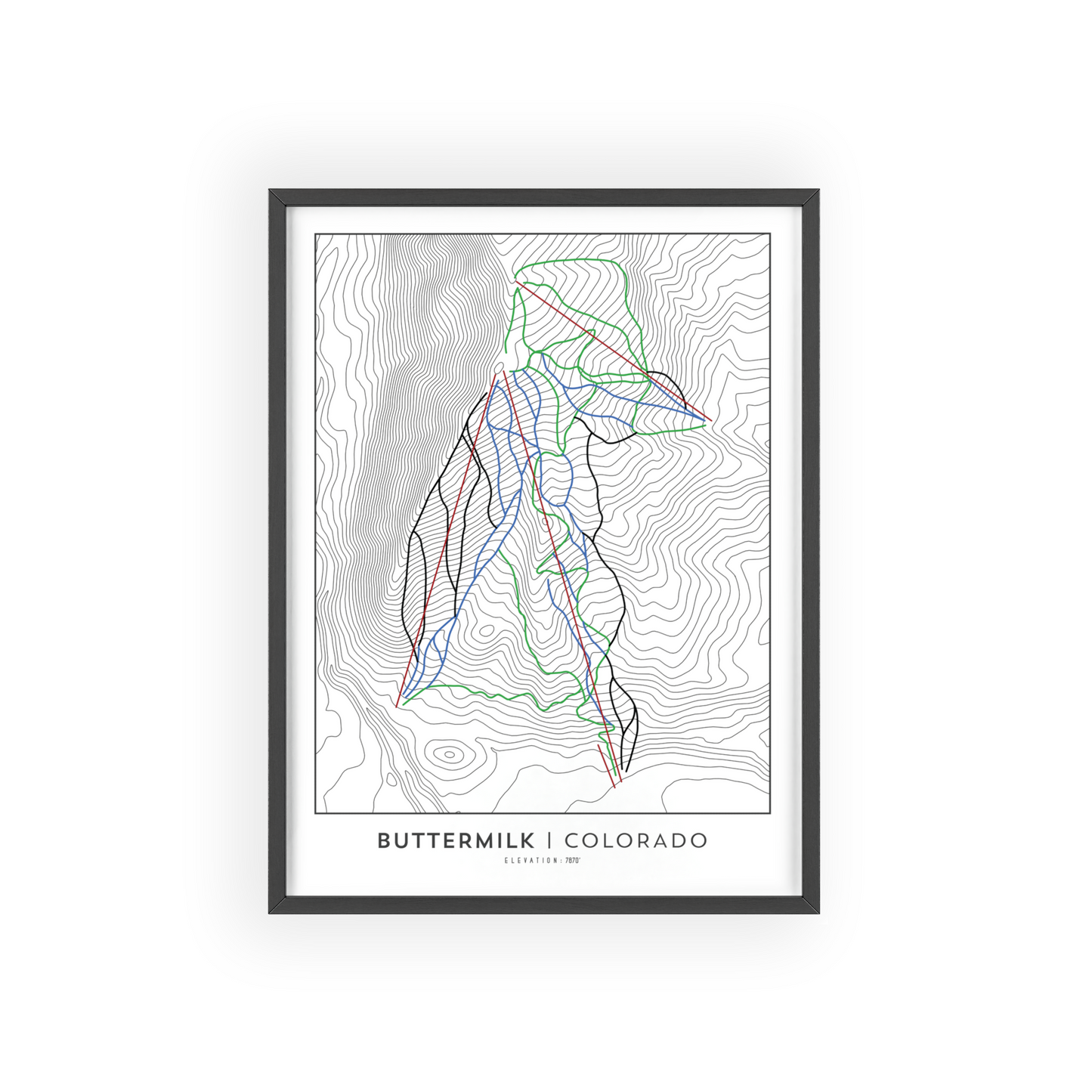 Buttermilk Mountain Colorado Ski Map Print