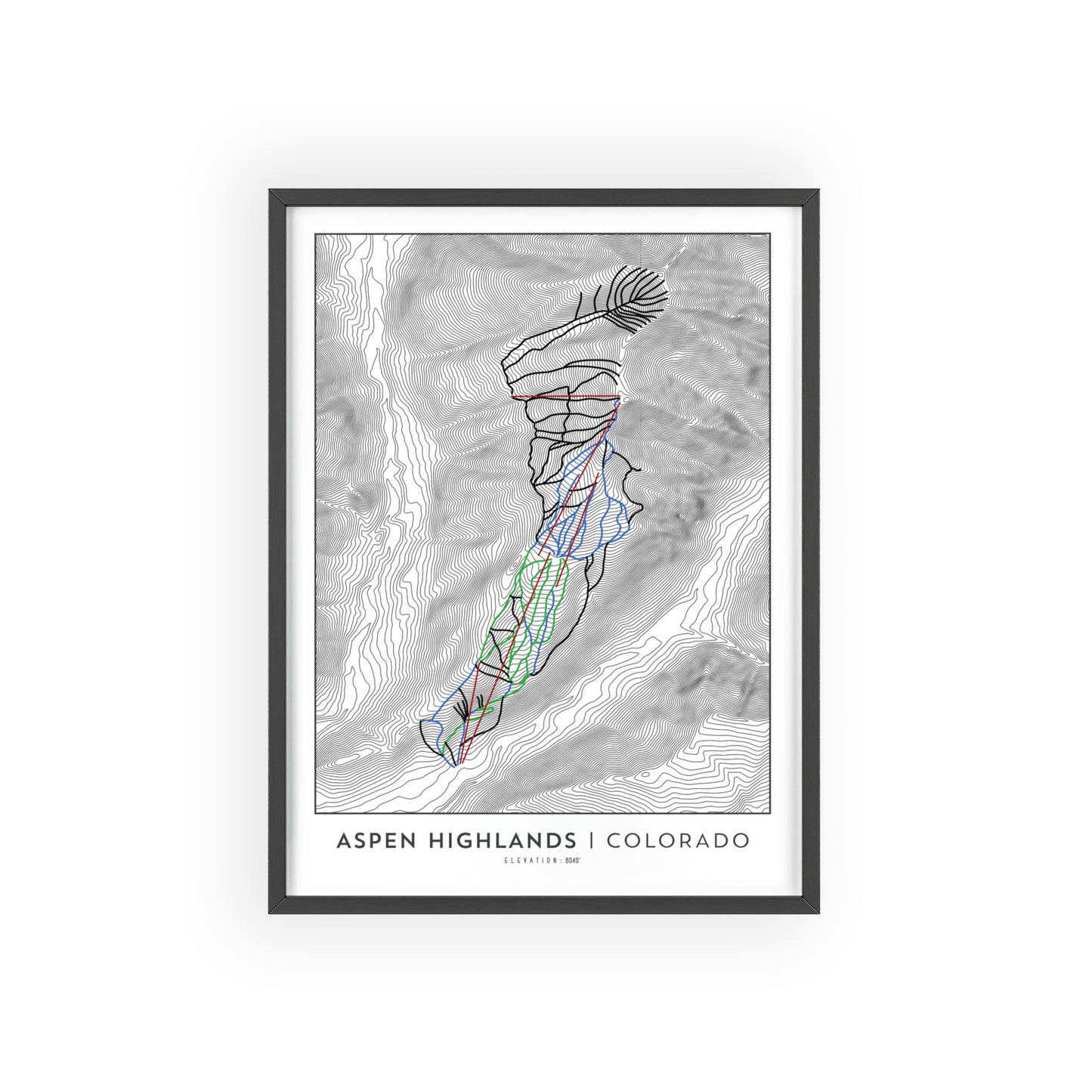 Aspen Highlands Colorado Ski Map Print