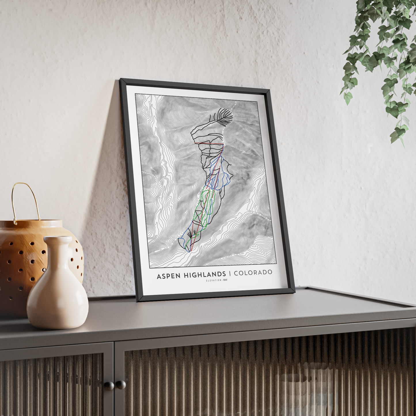 Aspen Highlands Colorado Ski Map Print