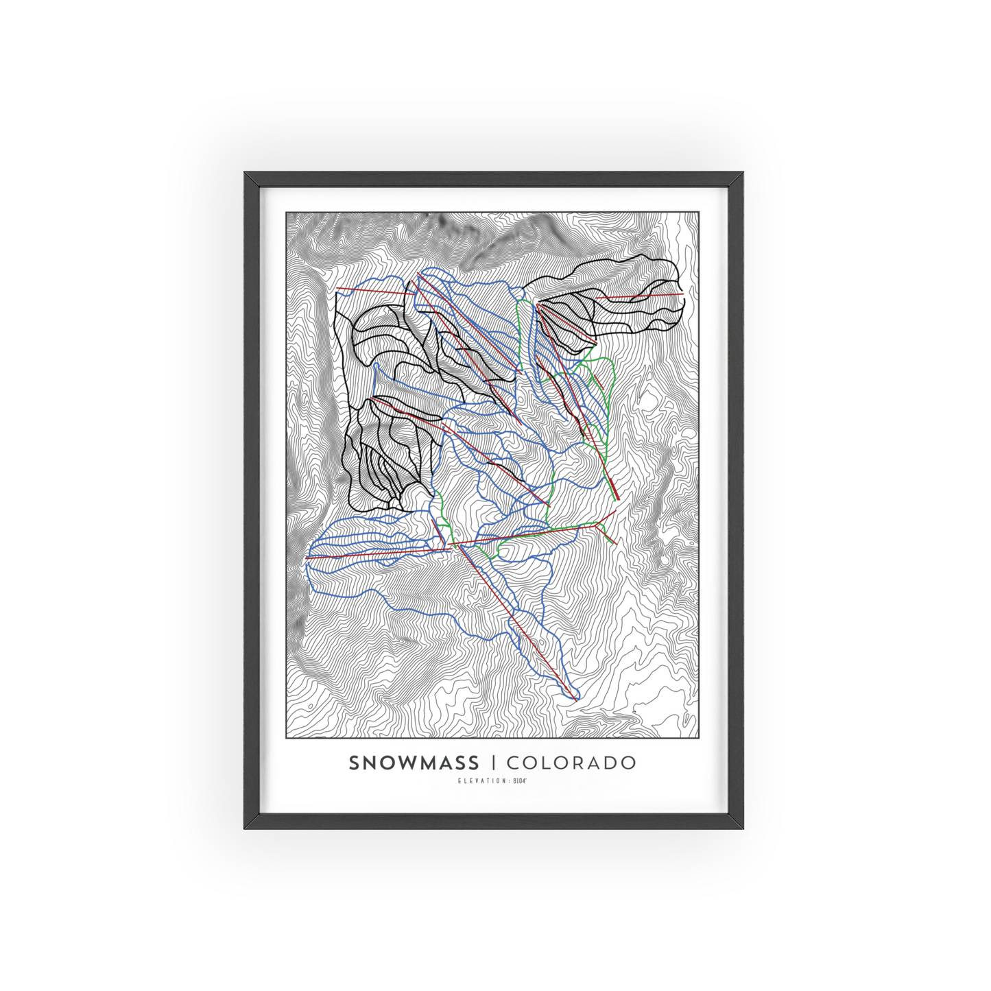 Snowmass Colorado Ski Map Print