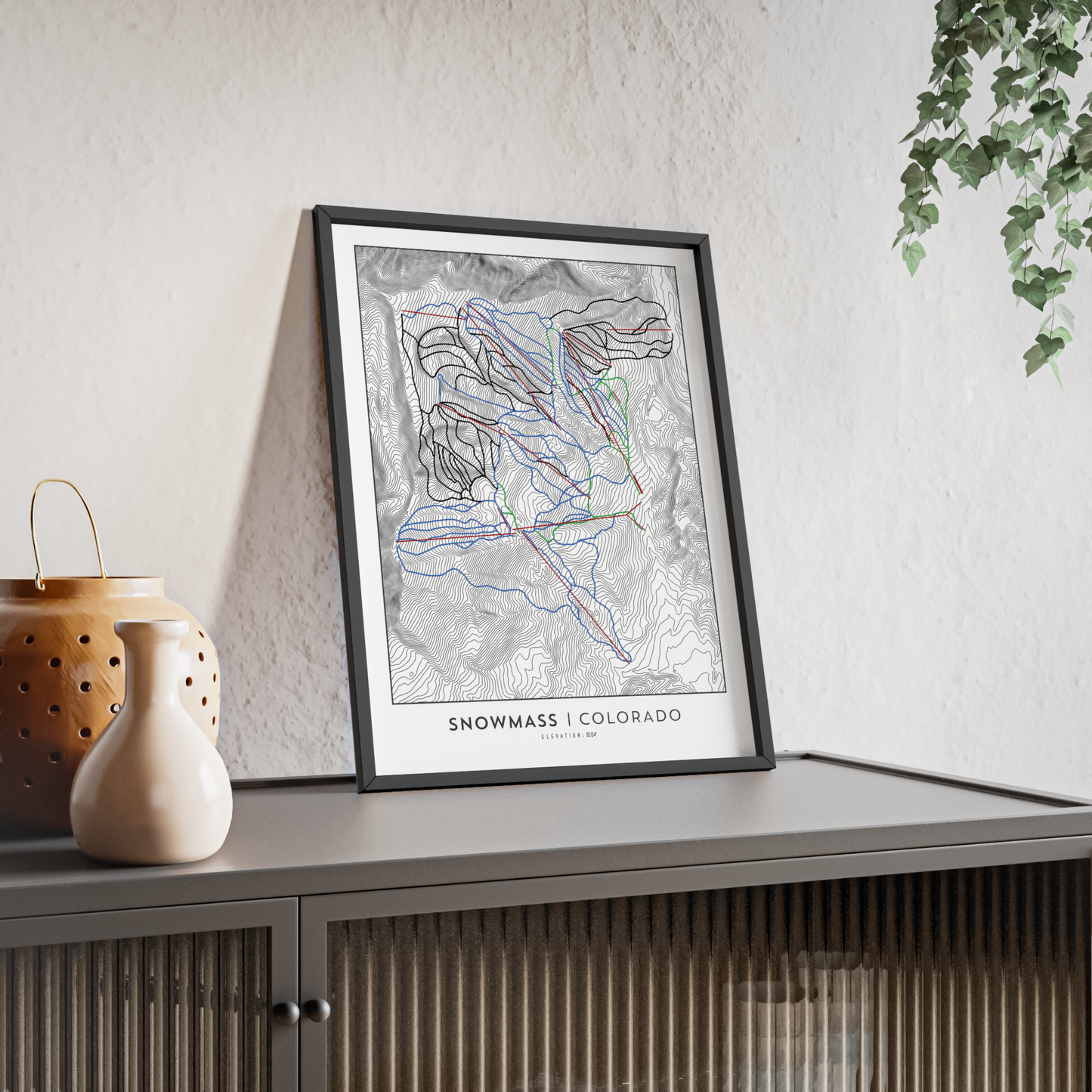 Snowmass Colorado Ski Map Print