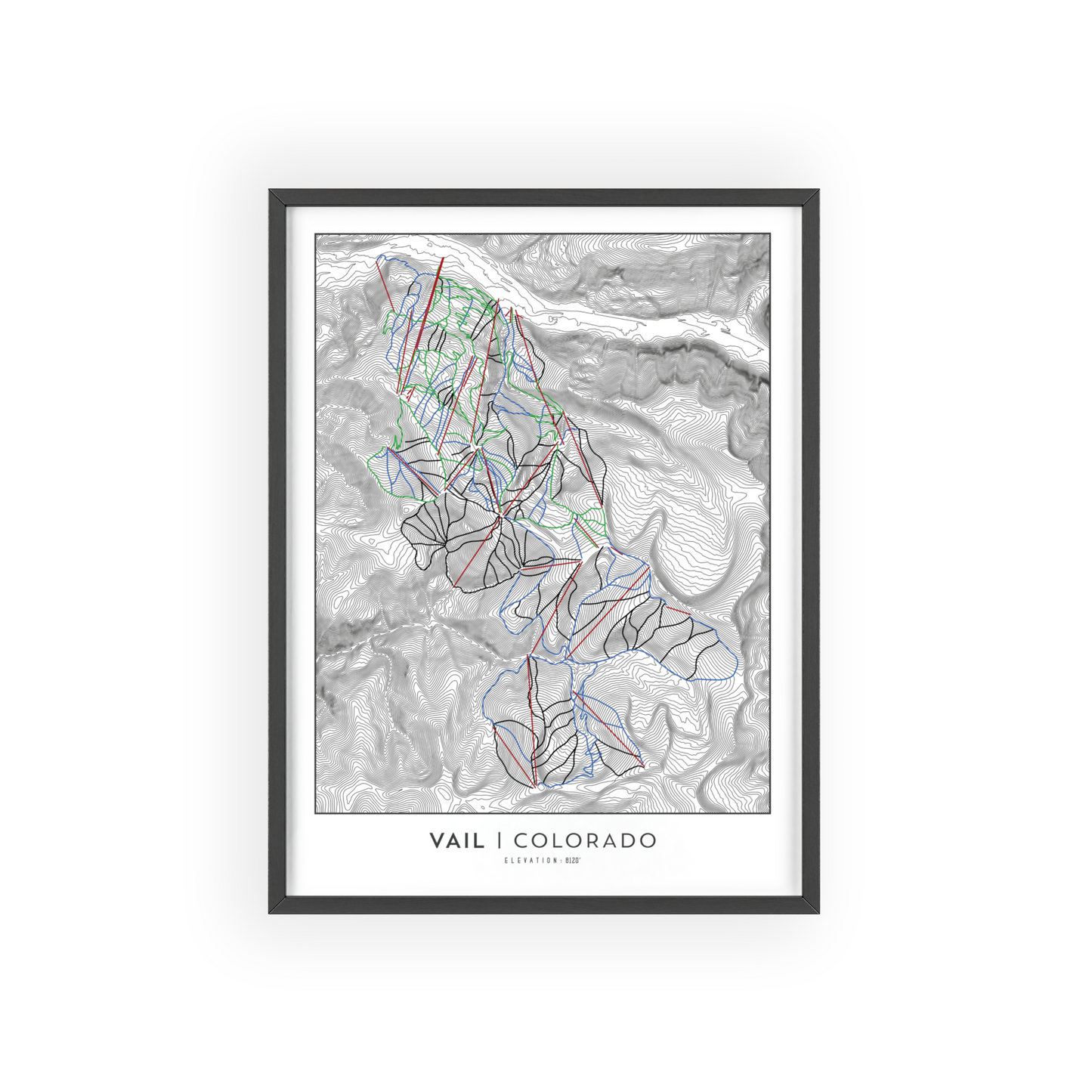 Vail Colorado Ski Map Print