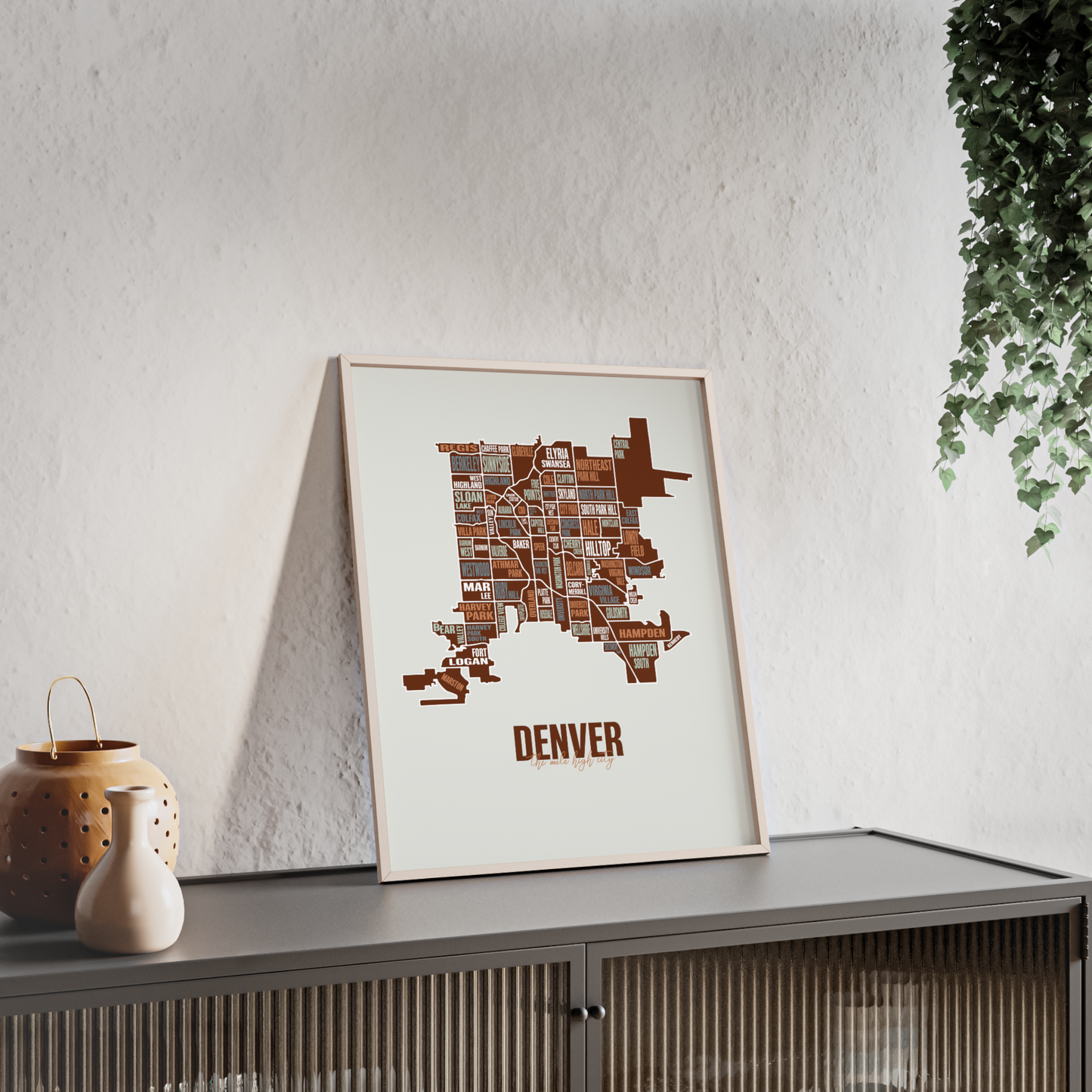 Denver, CO Neighborhoods Map Print