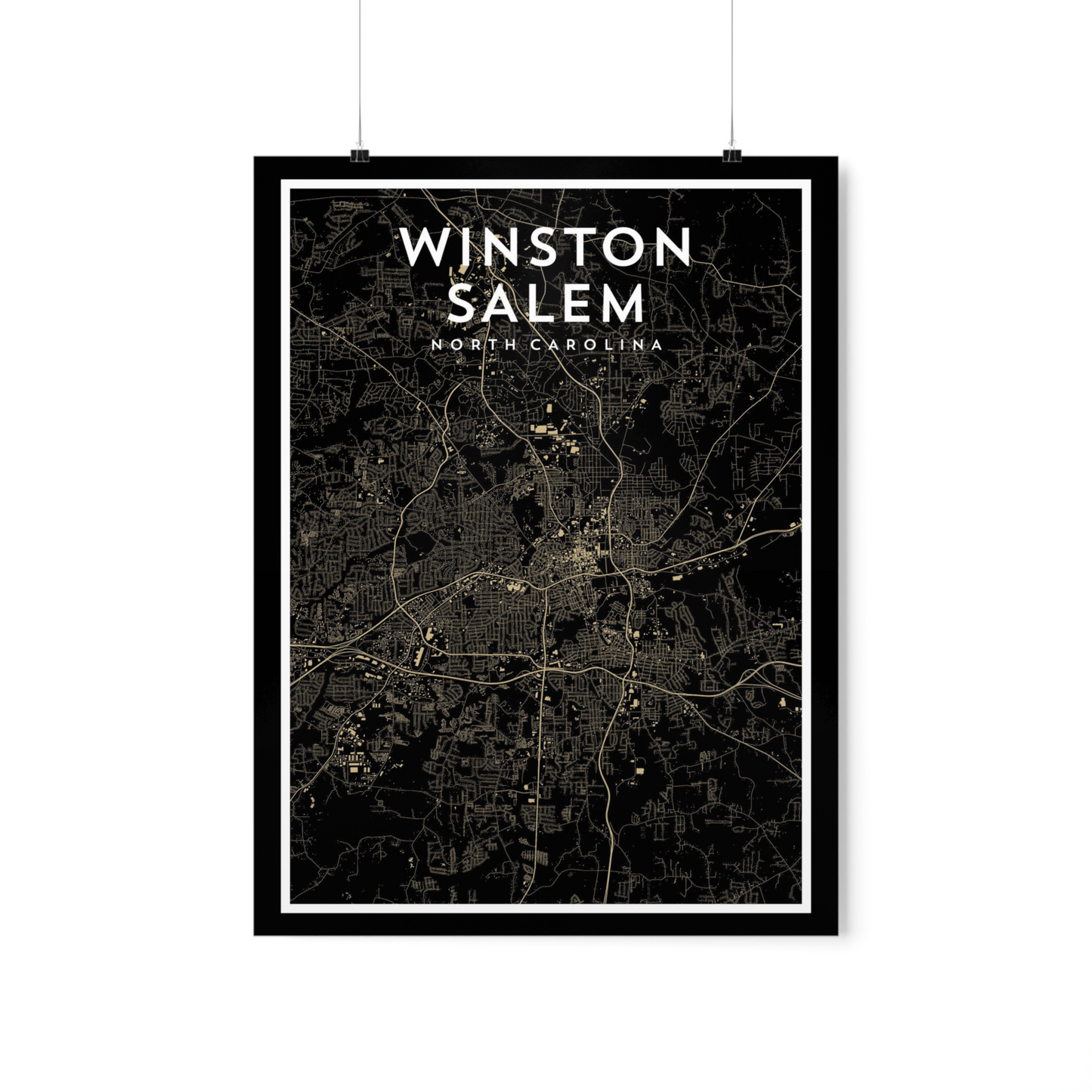 Winston-Salem NC - College Town Map Print