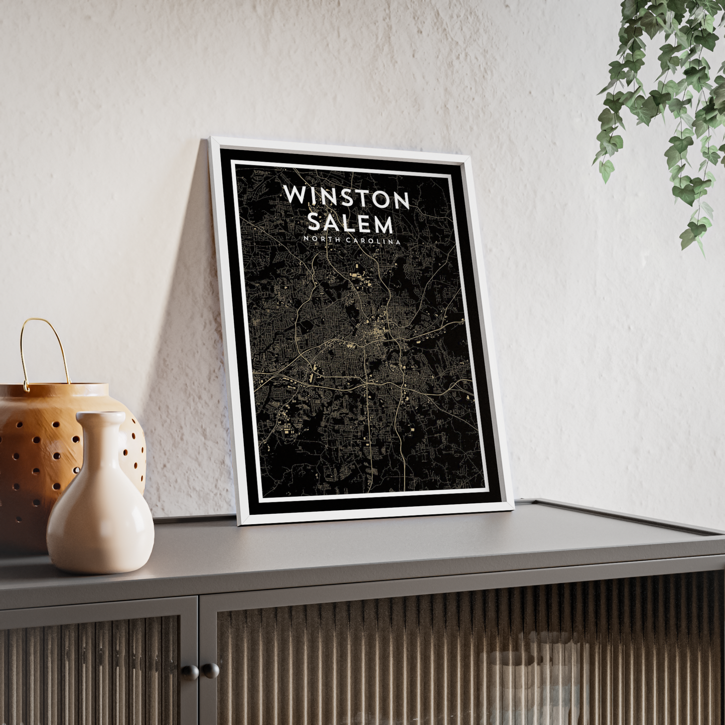 Winston-Salem NC - College Town Map Print