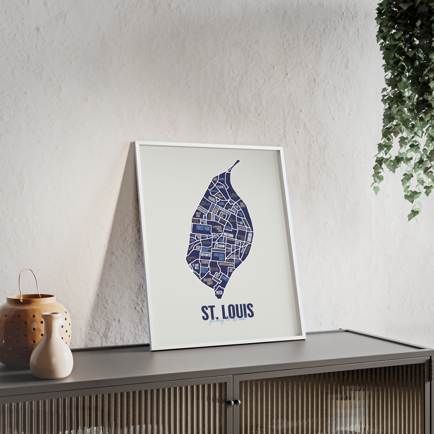 St. Louis, MO Neighborhoods Map Print